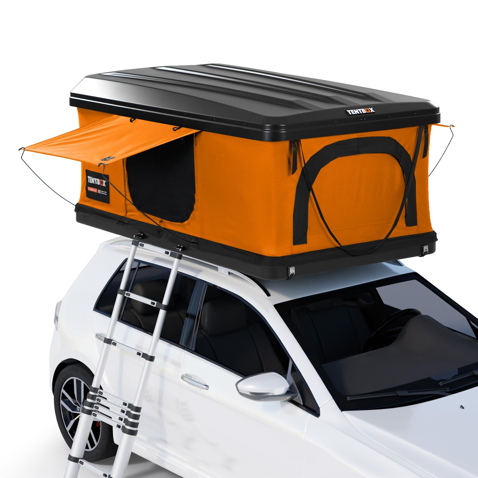 TentBoxClassic Car Roof Top Tent - Sleeps 2 People, Four Season Camping - Fits Most Cars, Gas Assisted Opening, 60 Seconds Set-Up