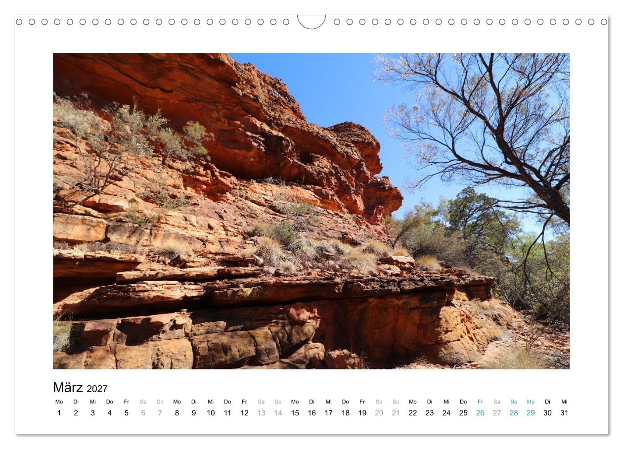 CALVENDO - Traumziel Australien - Im Red Centre 2027 (Wandkalender 2027 DIN A3 quer), Monatskalender: Reise ins Outback - Wüsten, Schluchten und mehr