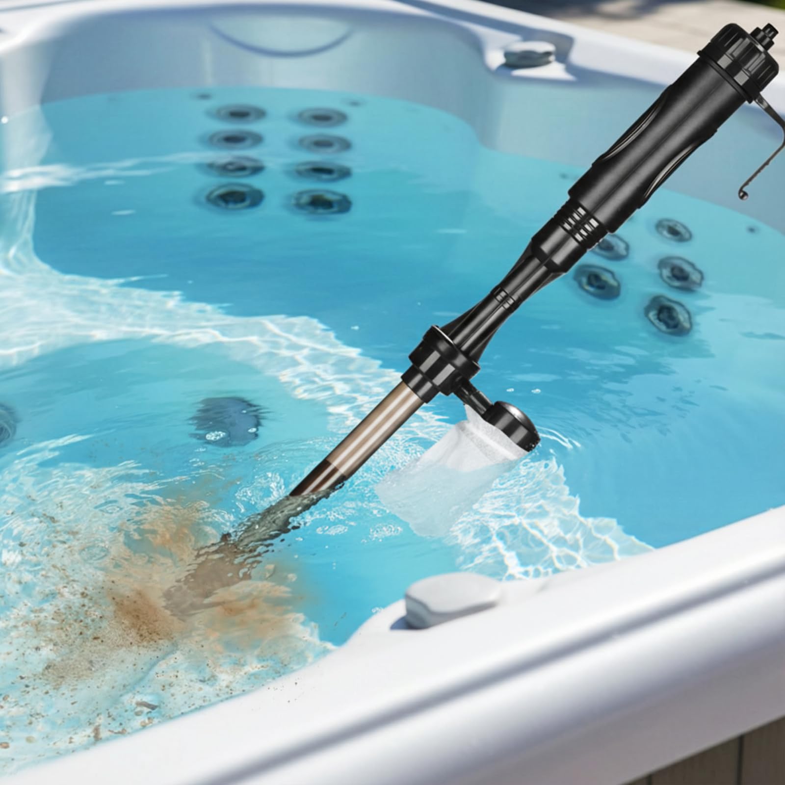 Aspirateur portable pour jacuzzi et spa Lounsweer avec tuyau flexible à main