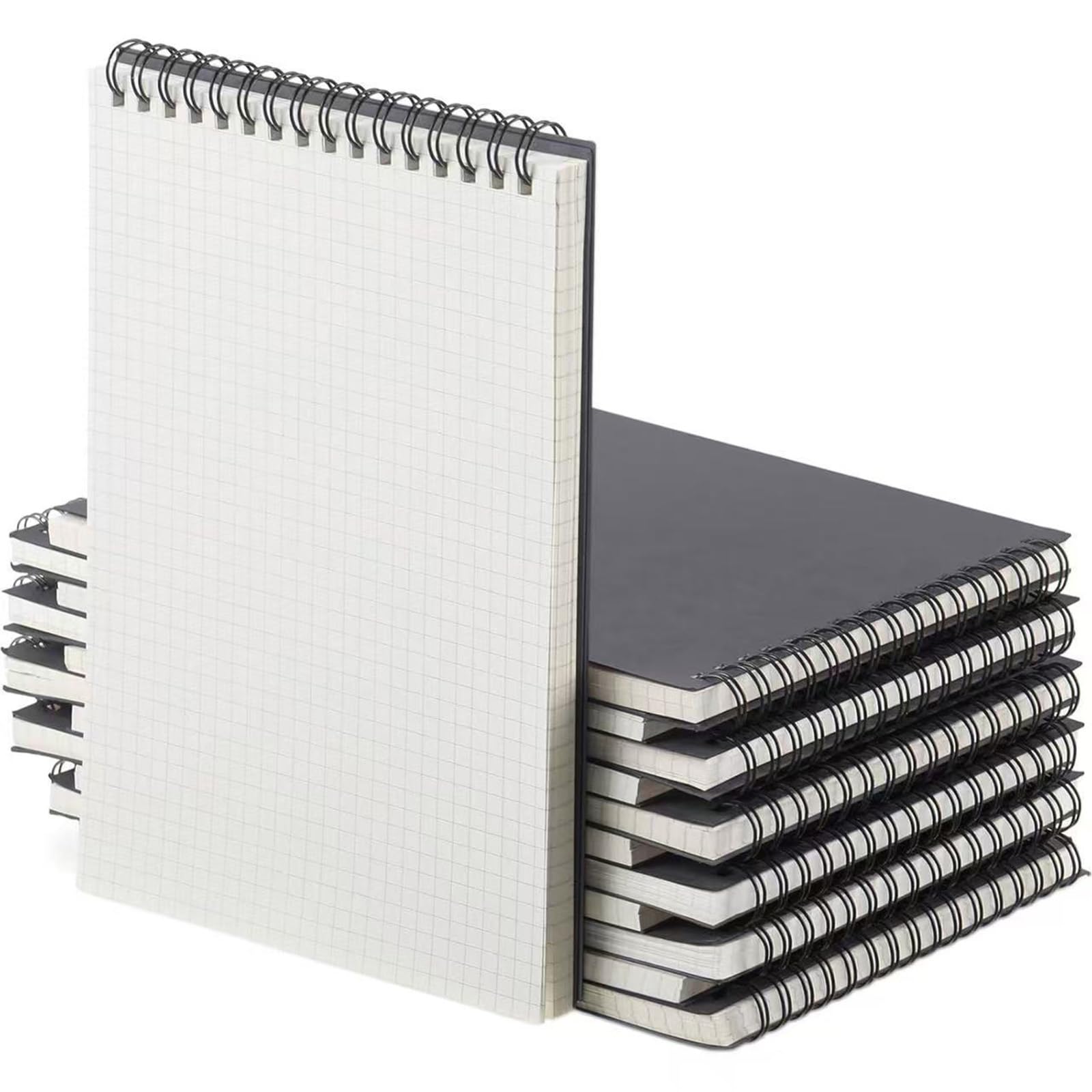 6 quaderni a griglia con 140 pagine con copertina rigida, 20,9 x 14,7 cm, per scrivere diari, pianificare, schizzi, prendere appunti per studenti