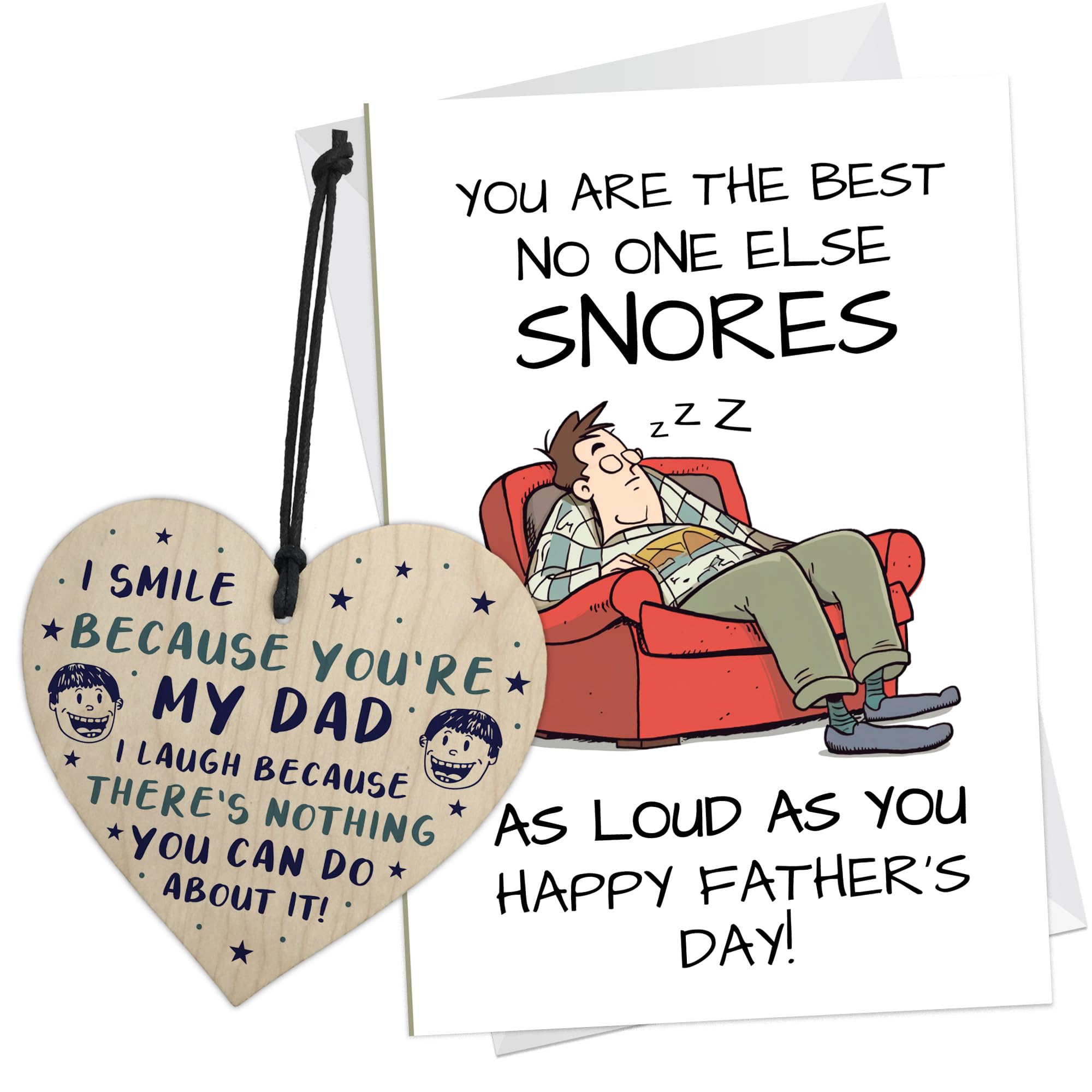 RED OCEAN Funny Rude Fathers Day Card And Gift For Dad Wood Heart Joke Dad Gifts From Daughter Son For Fathers Day Funny Gift For Him