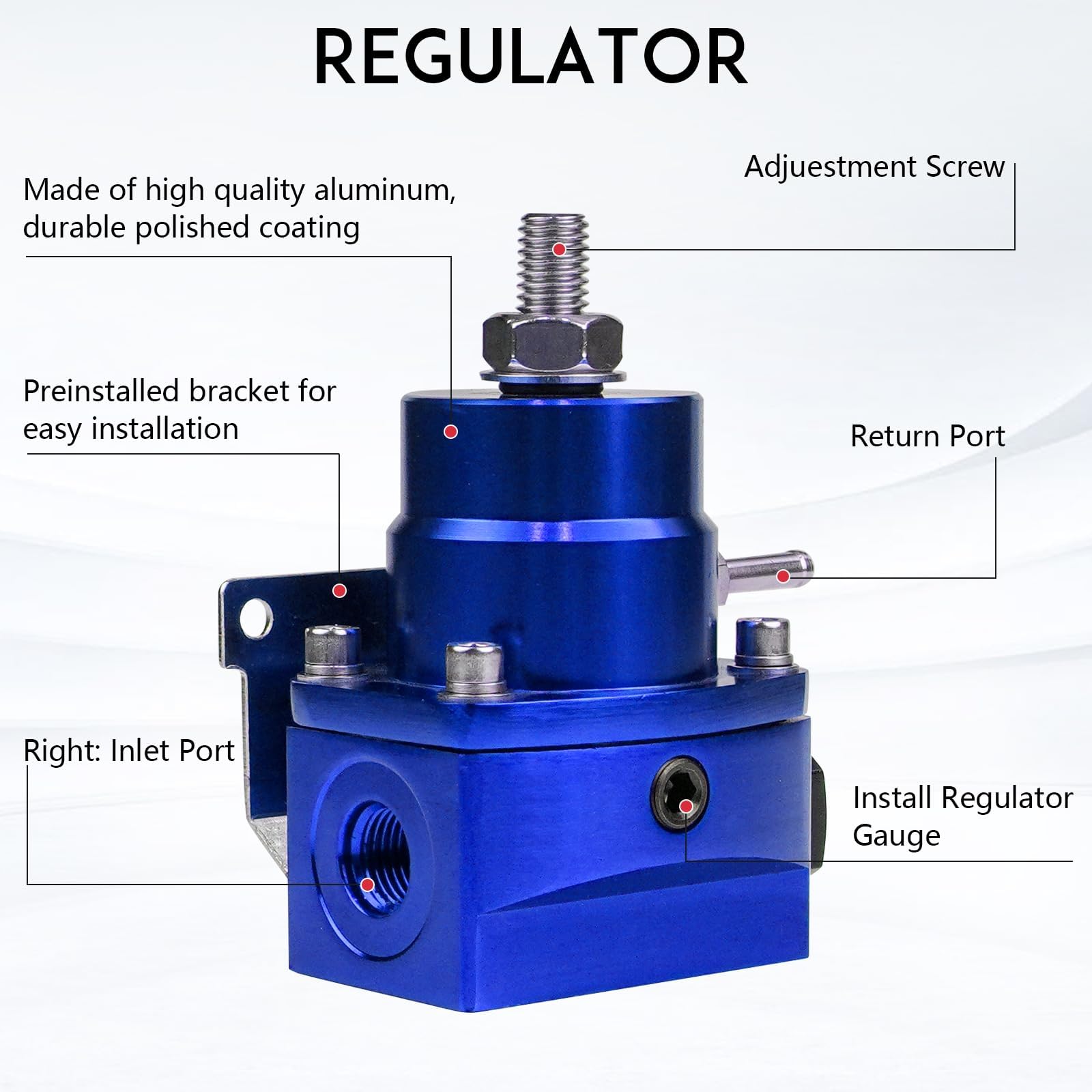 Snapklik.com : Fuel Pressure Regulator AN6 Feed & AN6 Return Line 0-160 ...