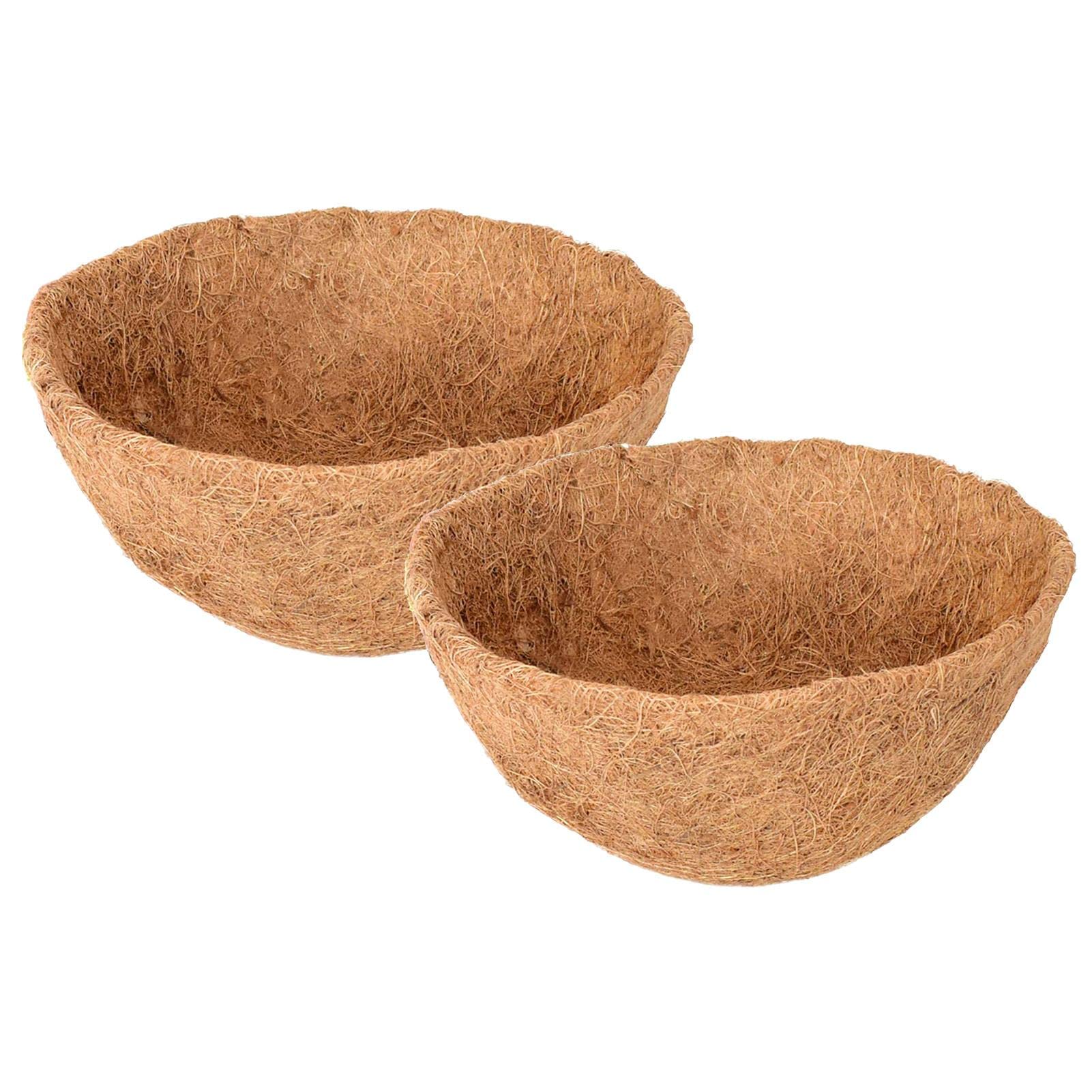 2 Pieces Coco Liners for Planters | Round Coconut Fiber Liner for Garden Flower Pot | Coco Liners Replacement with 3 Sizes