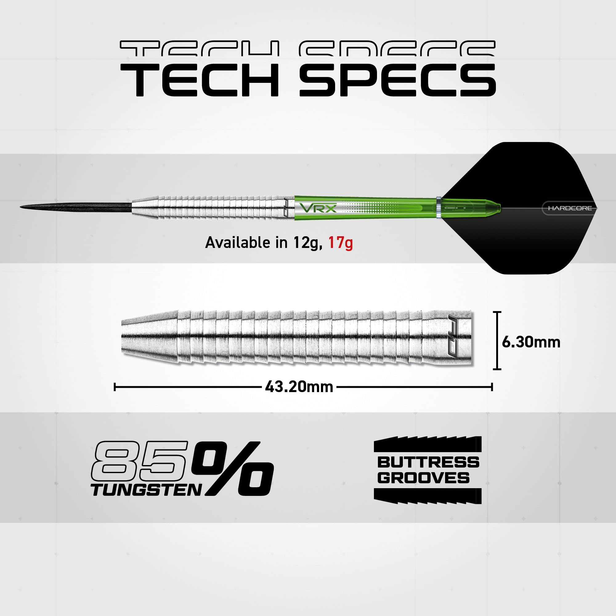 RED Dragon Featherlite 10g, 12g, 17g, 18g or 19g Tungsten Darts Set with Flights and Stems