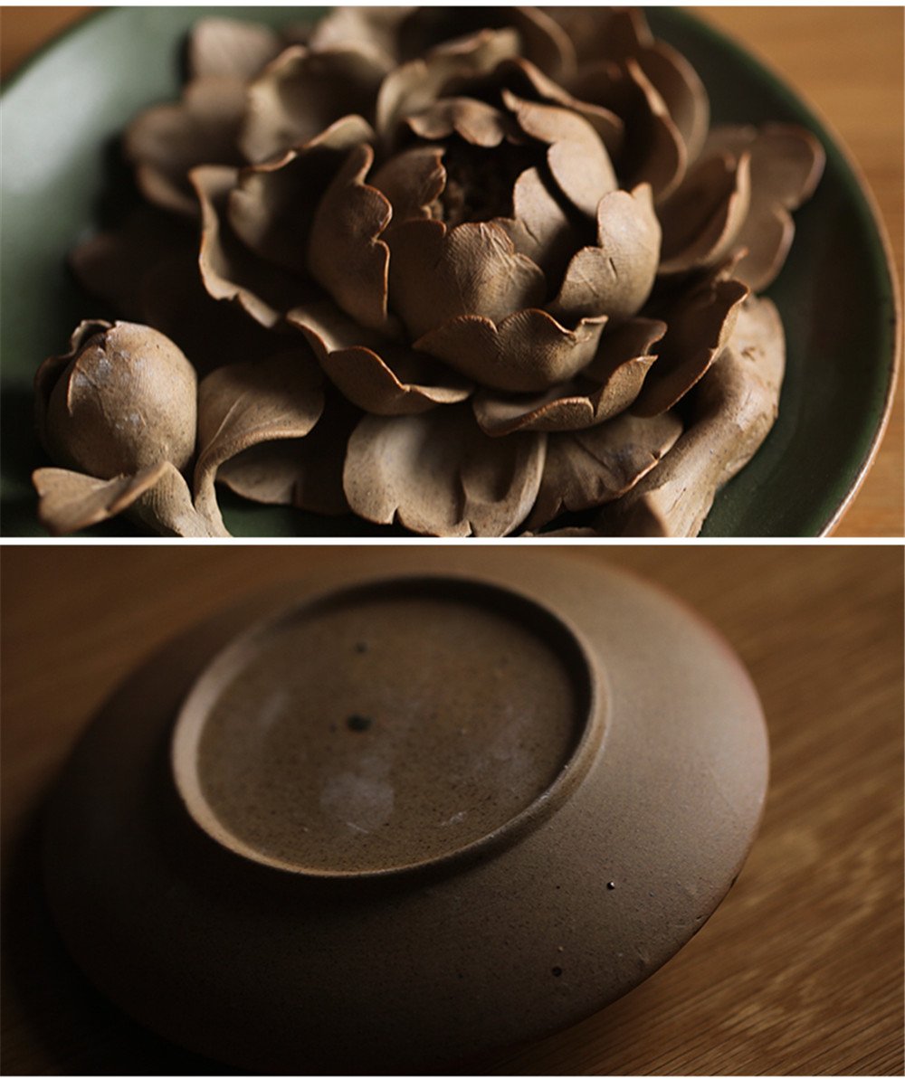 Amazon.co.jp: gannbarou お香立て 線香立て 香炉 茶道用品 牡丹の型で
