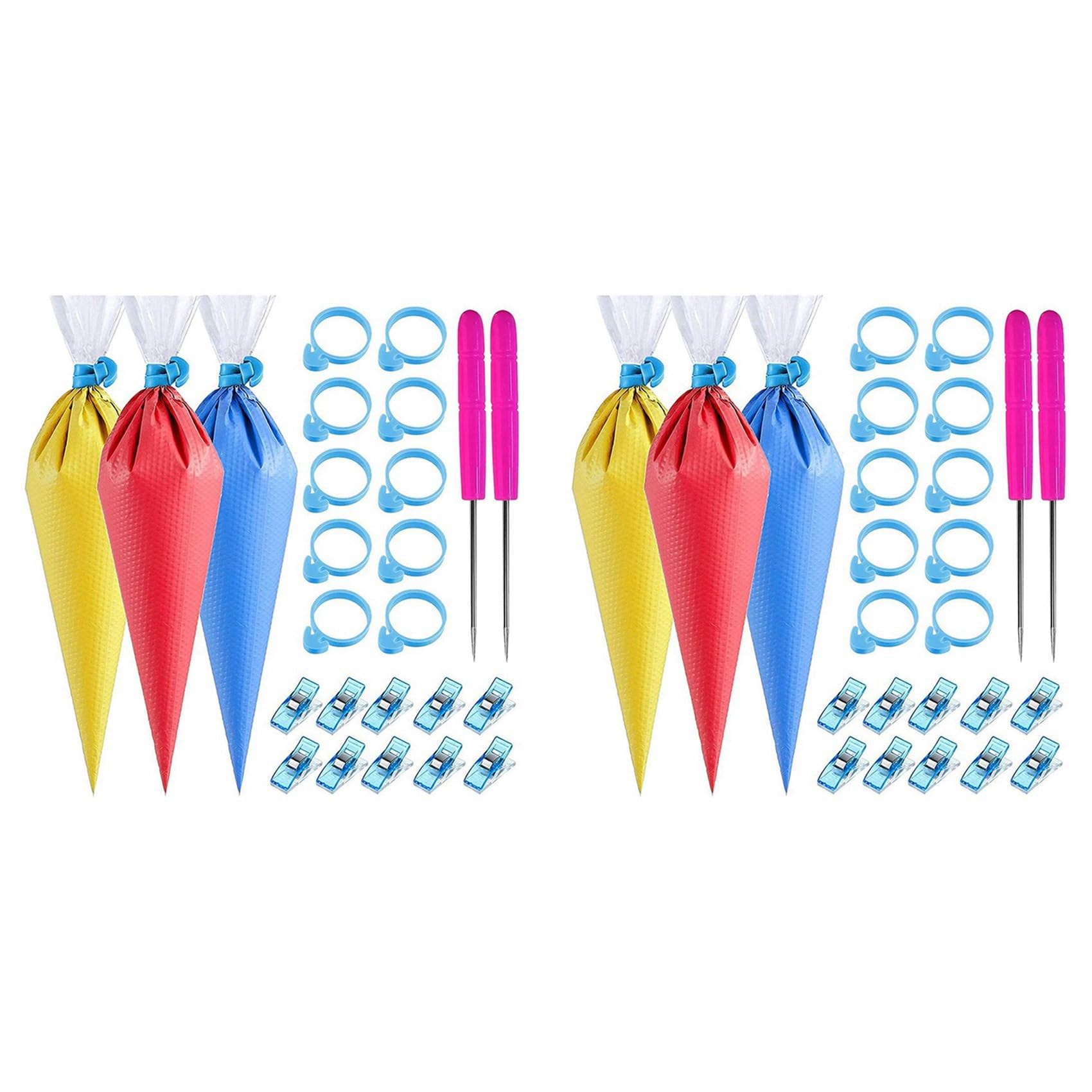 Vjsujehgy 244Pcs Tipless Piping Bags - 200Pcs Disposable Piping Pastry Bag for Icing/Cookies Decorating -Cake Decorating Tools