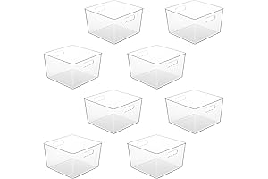 Vtopmart 6 Pack Cube Storage Bins - Crystal Clear 11x11 Inch Organizer...