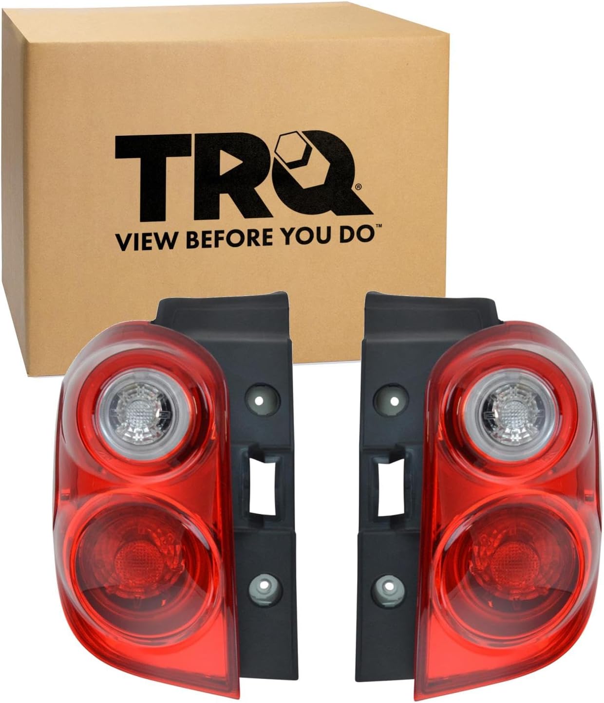 TRQ 2 Piece Driver & Passenger Side Tail Light Assembly Set Compatible with 2007-2014 GMC Yukon Denali 2007-2011 Yukon Denali XL 1500 GM2800215 GM2801215