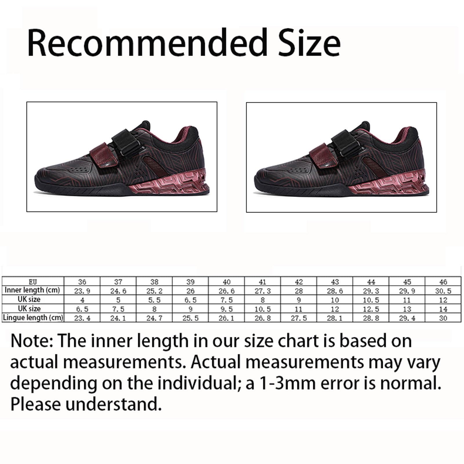 Zapatillas de Halterofilia Hombres,Zapatos De Sentadillas,Peso Muerto,Levantamiento,Antideslizantes,Ligeras Y CóModas,Estanqueidad Ajustable,para Boxeo,Fitness,Levantamiento de Peso