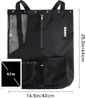 WANDF Swim Bag Mesh Drawstring Backpack with Wet Pocket for Swimming, Gym, and Workout Gear