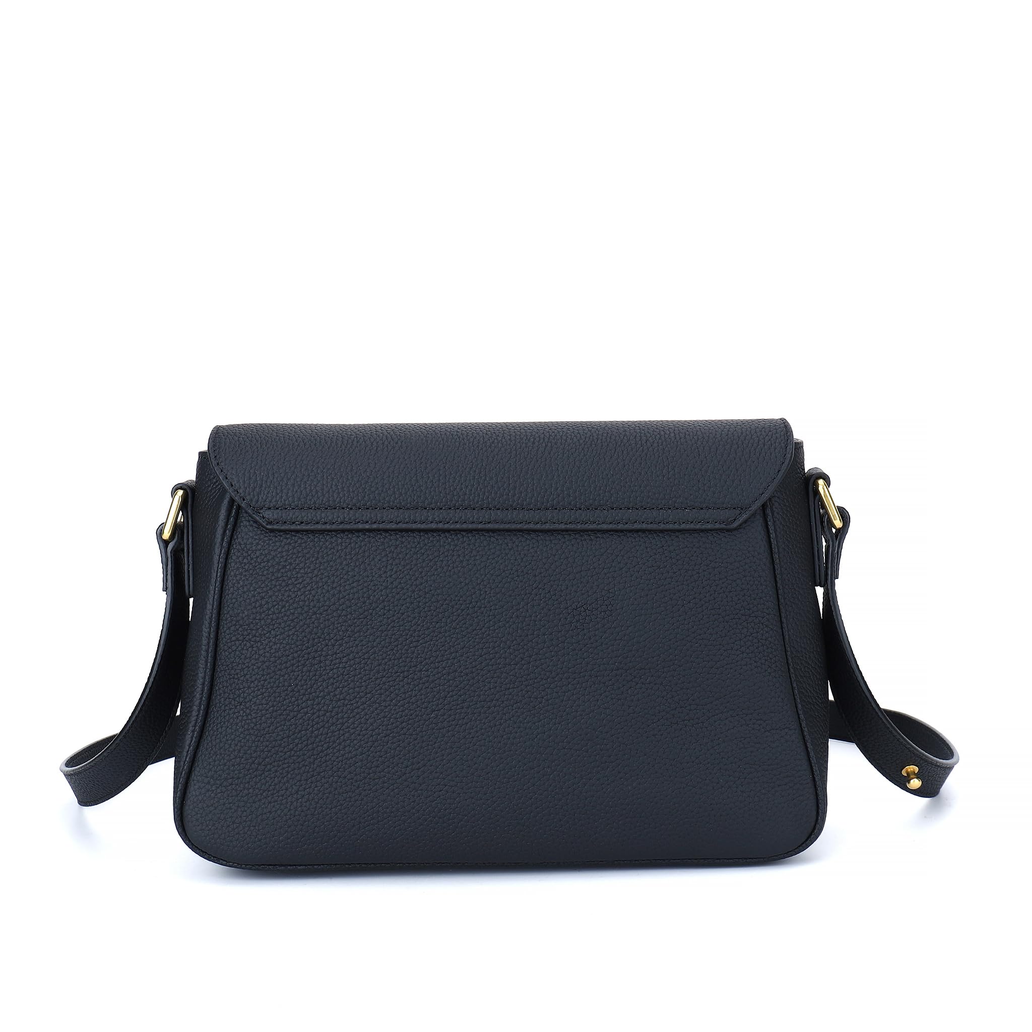 Carlheim Women's Shoulderbags Classis Genuine Leather, Black