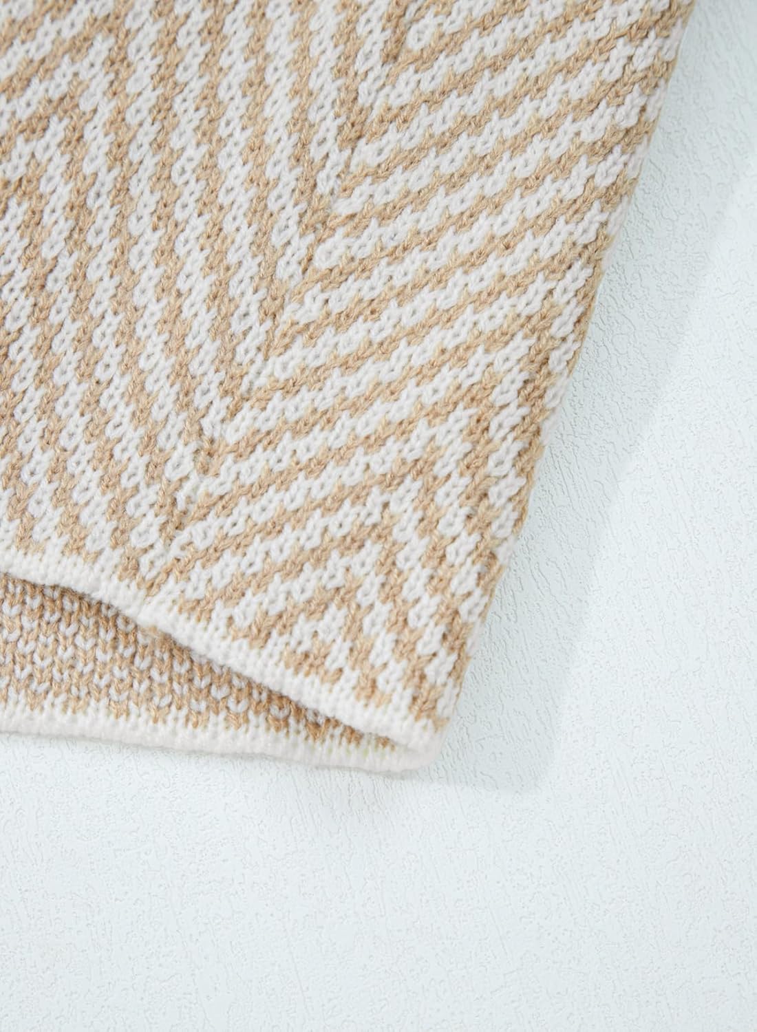 Sidefeel Womens 2025 Fall Outfits Long Sleeve Open Front Striped Cardigan Sweaters Chevron Chunky Knit Sweaters Coat - Image 6