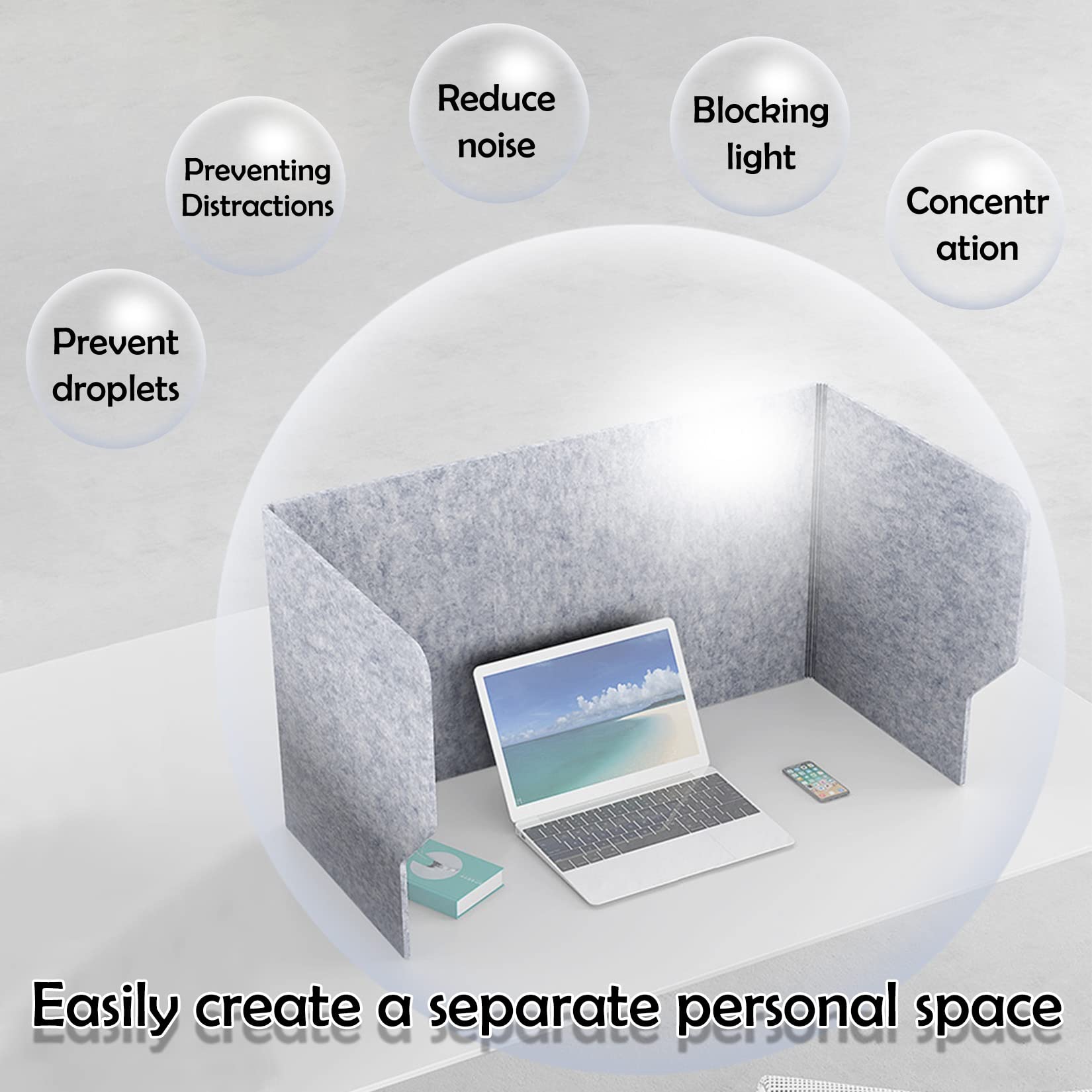 Portable Boucliers Pour Bureaux D'étudiants, Cloison Acoustique ​de Bureau