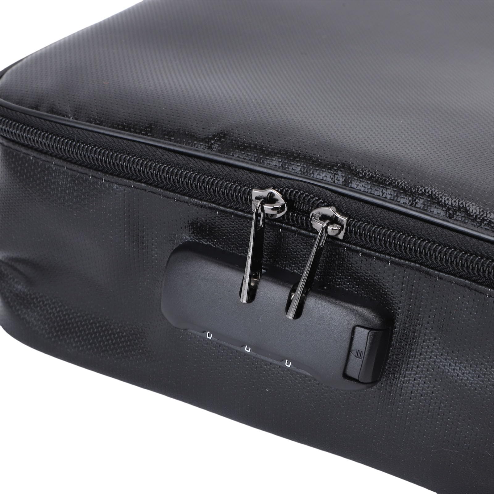 Organizer per documenti con serratura codificata Borsa portadocumenti portatile con cerniera a 3 strati per viaggi, ufficio, casa, nera