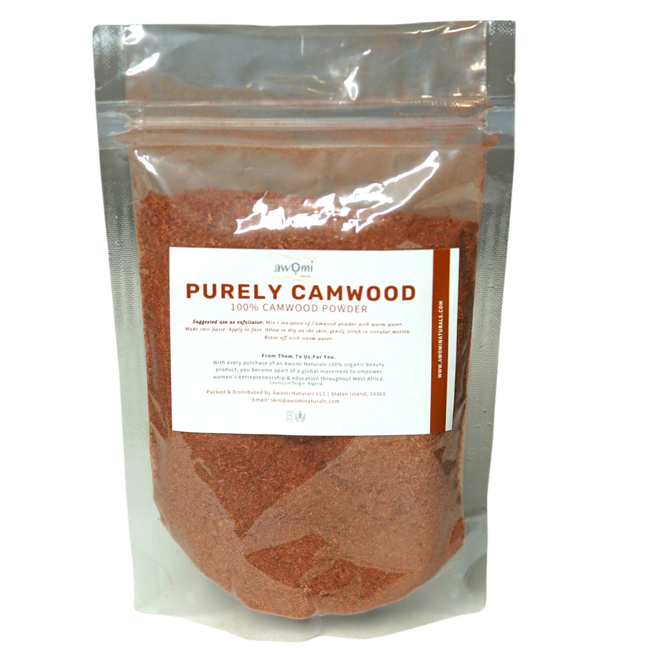 Purely Camwood 100% West African Red Camwood Powder (Yoruba Osun) Unrefined African Red Sandalwood, 1 oz
