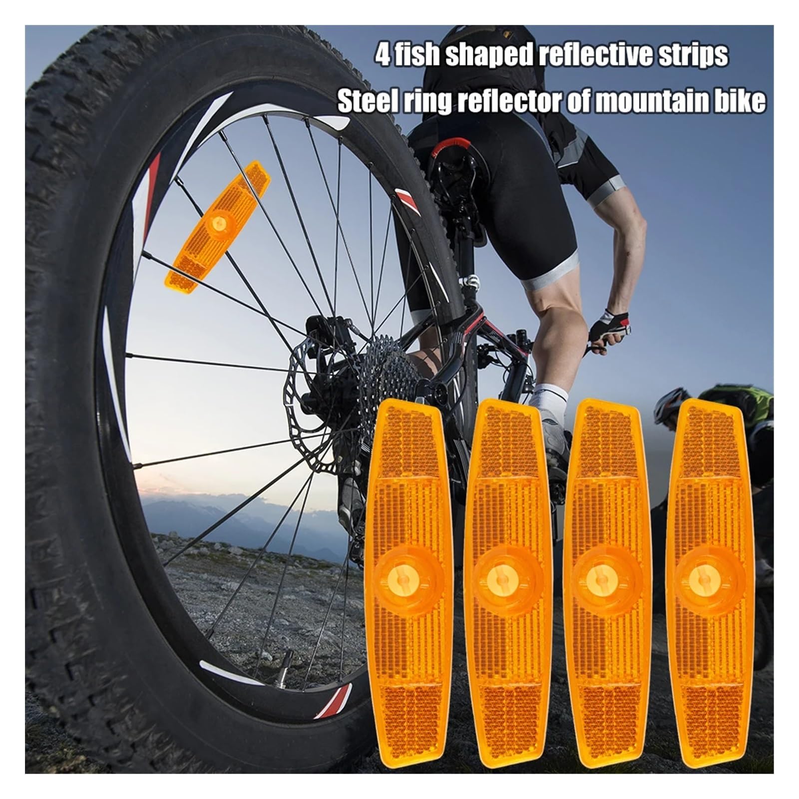 Odblaski szprych rowerowych Rower ostrzegawczy szprycha reflektory światła MTB kolarstwo szosowe reflektor 4 szt. rower MTB obręcz koła odblaskowy klips mocujący Odblaski szprychowe kół rowerowych
