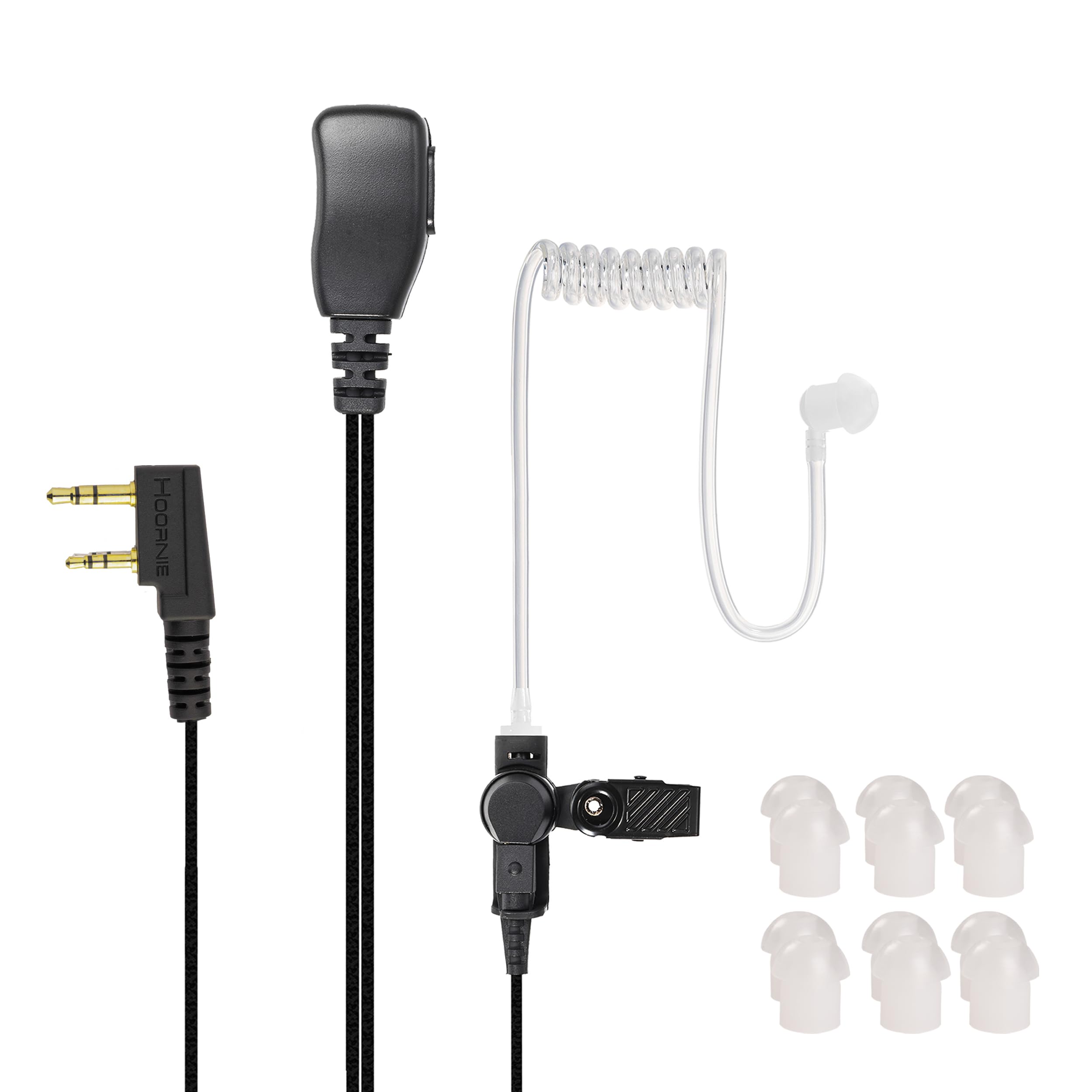 Écouteurs 2 Broches pour Kenwood TK-3101, TK-3201, TK-3301, TK-3401D, TK-3501, TK-3701, NX-220, NX-320 et Plus avec Clip de Maintien (Lot de 1)