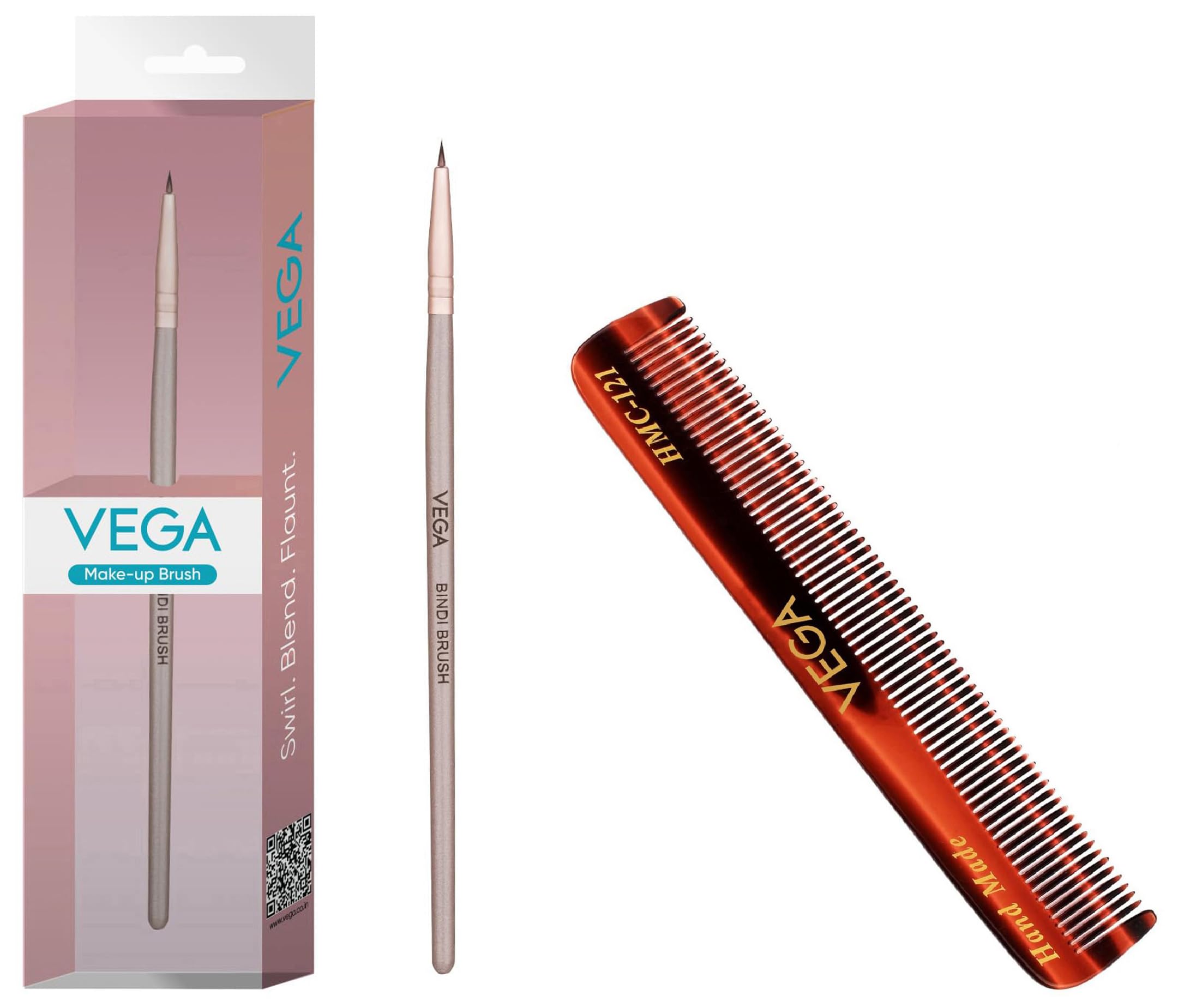 VEGA Bindi Brush with Wooden Handle, Synthetic Bristle, MBN-16 Pocket Hair Comb, Handmade (HMC-121)-picture-17