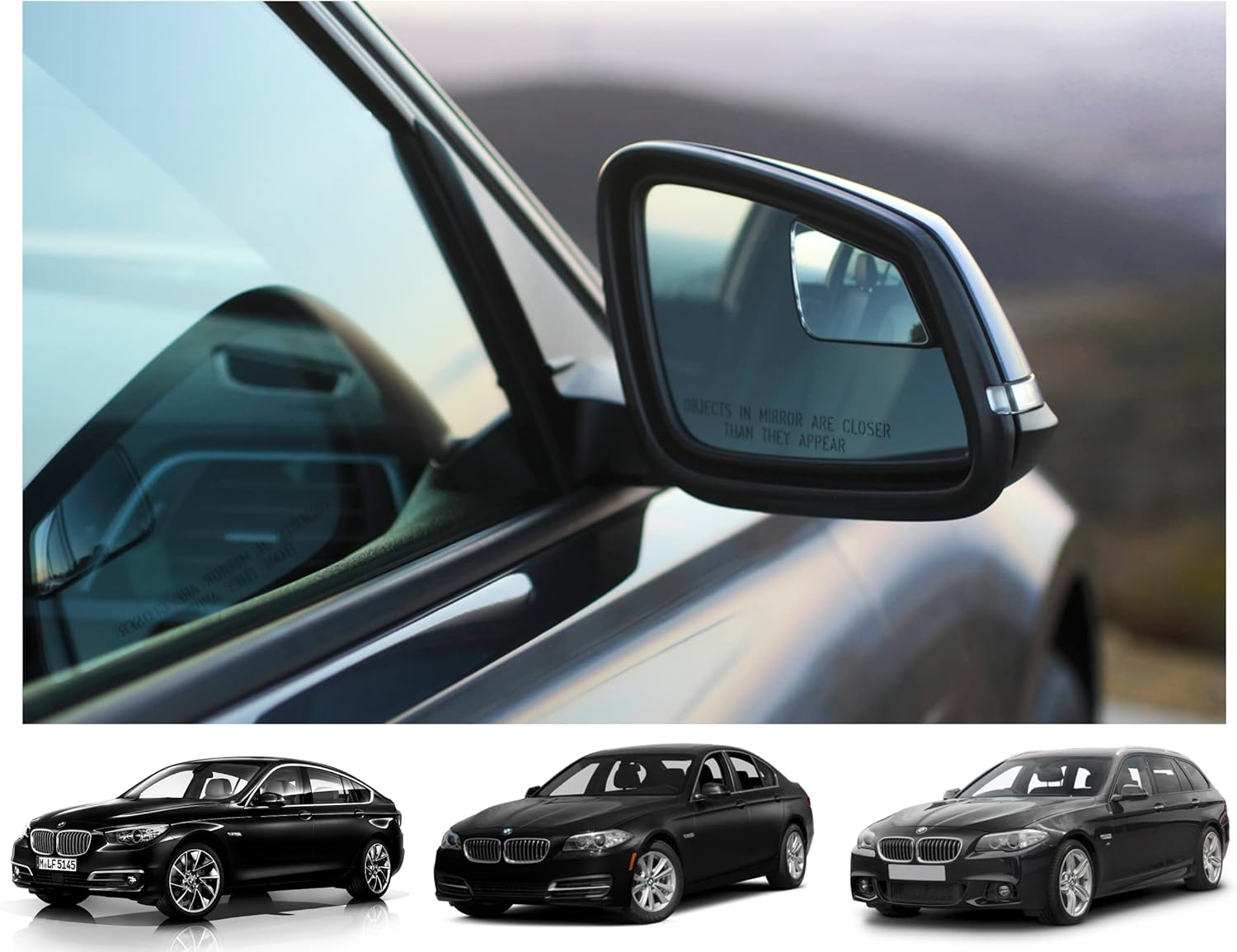 Blind Spot Mirrors- Compatible with BMW 5 Series F10 Extended View