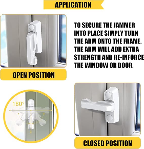 x2 Sash Jammers for uPVC Windows & Doors – Extra Security Window & Door Locks, Anti-Intruder Jammer Locks, White – Home Secure