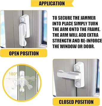 x2 Sash Jammers for uPVC Windows & Doors – Extra Security Window & Door Locks, Anti-Intruder Jammer Locks, White – Home Secure
