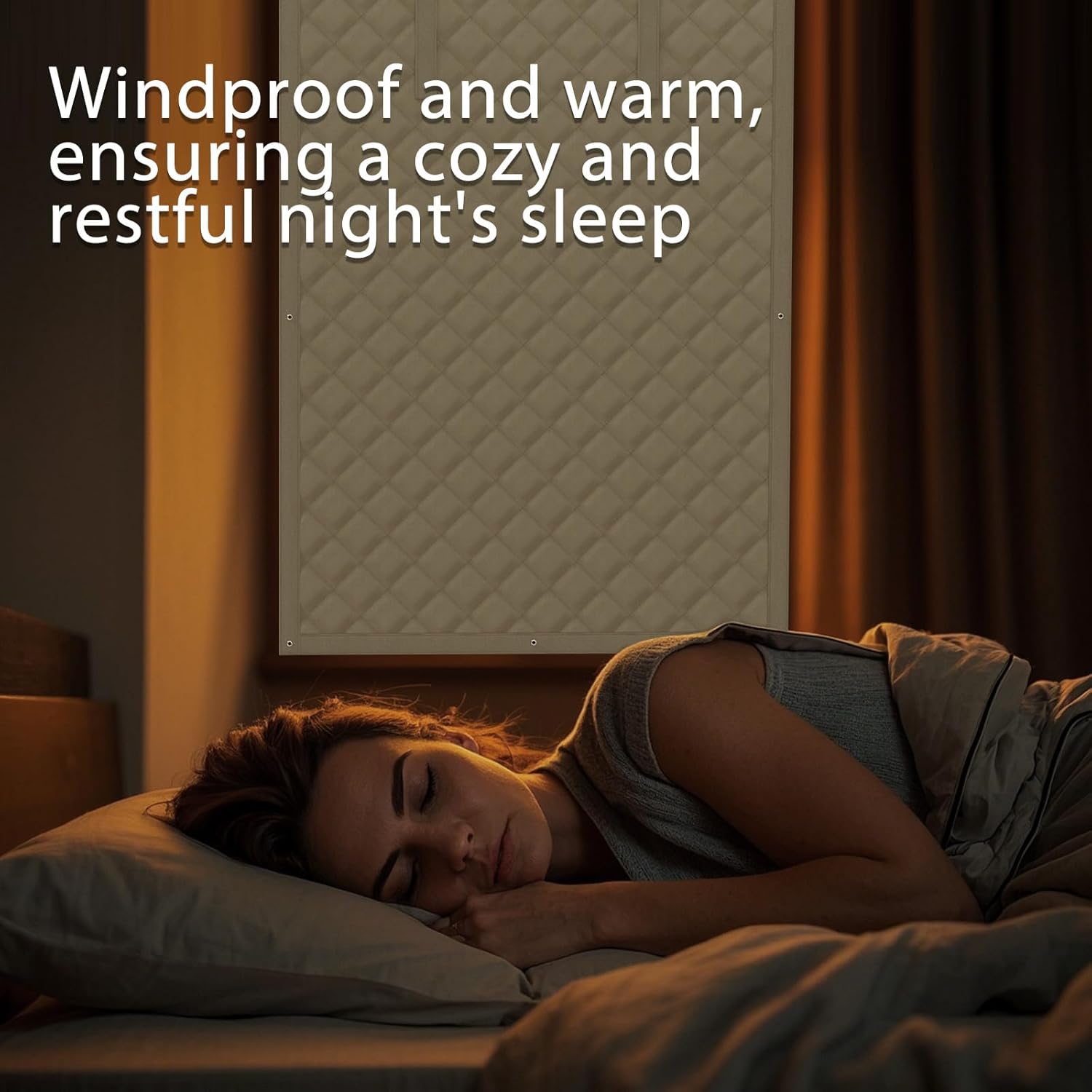 Custom Large Window Insulation for Summer, Windproof Cotton Cloth Cotton Layer Insulated Curtains Soundproof,Resist Cold Wind Invasion