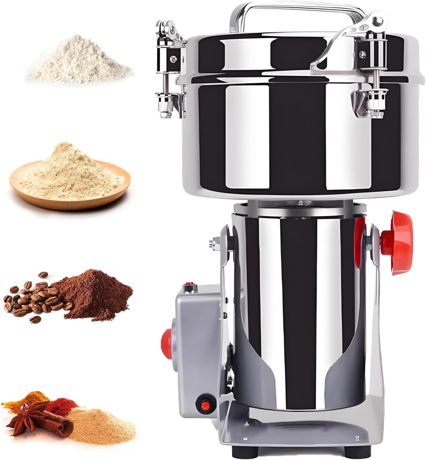 High Speed Spice Grinder Commercial Superfine Grinding Machine 270° swingable Superfine Powder for Dry Grains Cereals Coffee Corn Pepper, Swing Type 3000G