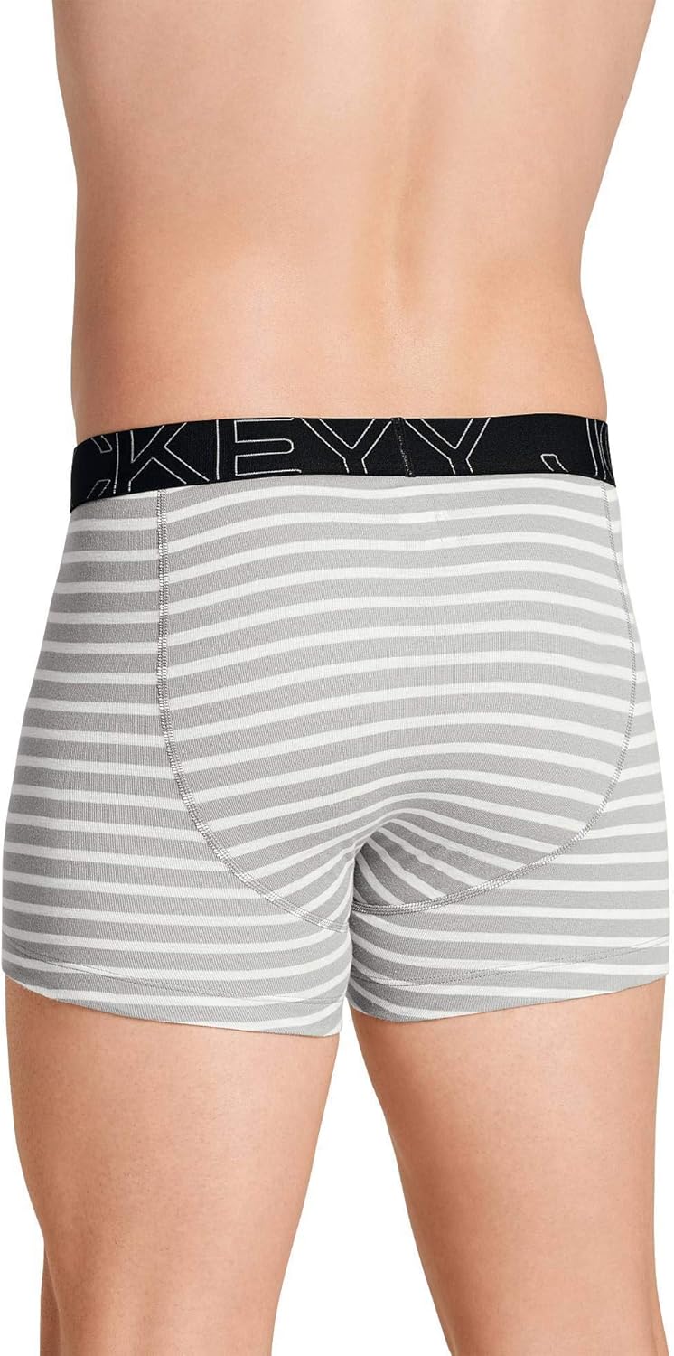 Jockey Men's Underwear ActiveBlend Boxer Brief - 4 Pack, Grey Stripe/Rough Blue/Racing Red/Navy Heather, m - Image 3