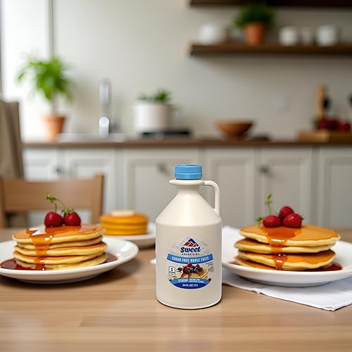 Miniatura 3 de Sweet Mountain - Jarabe de sabor a arce sin azúcar (1 L)  Apto para dieta Keto, 0 g de carbohidratos, 0 calorías, apto para diabéticos