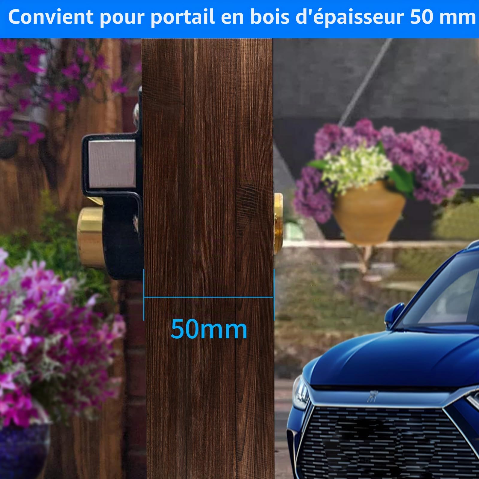 Mortrise Lock, serrure de porte à longue tirage pour porte en bois, serrure double face, convient pour porte de 50 mm d'épaisseur, 5 clés
