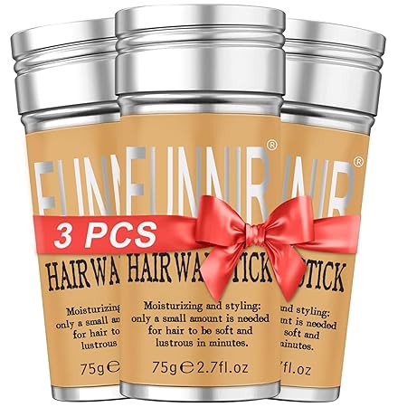 FUNNIR Hair Wax Stick (3 Pack) Wax Stick for Hair Slick Stick, Hair Wax Stick for Frizzy Hair Gel Stick for Edge Control