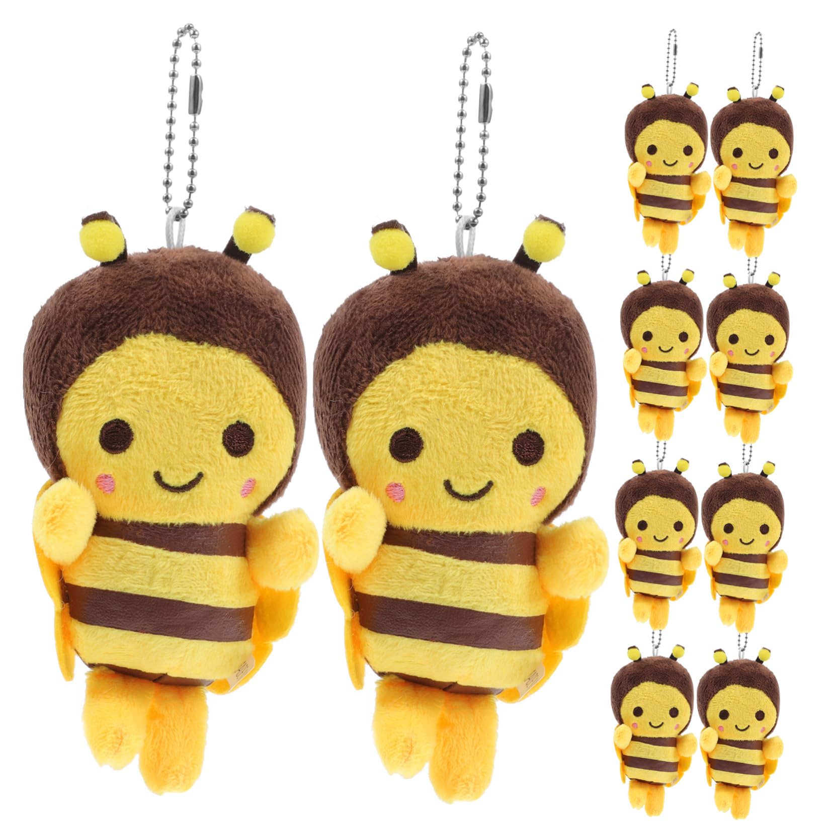 TOYANDONA Bienen-Schlüsselanhänger Plüsch Mit Kette Flauschiger Rucksack Anhänger Für Taschen Dekoration Und Kindergeschenk 4.3 X 2.8 X 2 Zoll