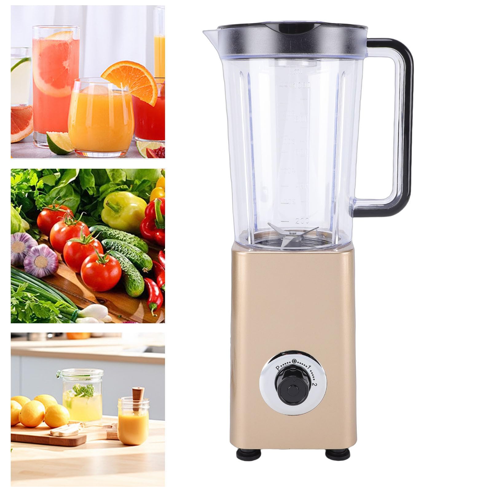 Tnfeeon 300 W, 1000 Ml, 2 Geschwindigkeiten, Verstellbar, Robuster Edelstahl, Zum Würfeln, Zerkleinern, Püree, Smoothies, Gefrorene Desserts, Roter Mixer, 2-in-1-Elektromixer (EU-Stecker)