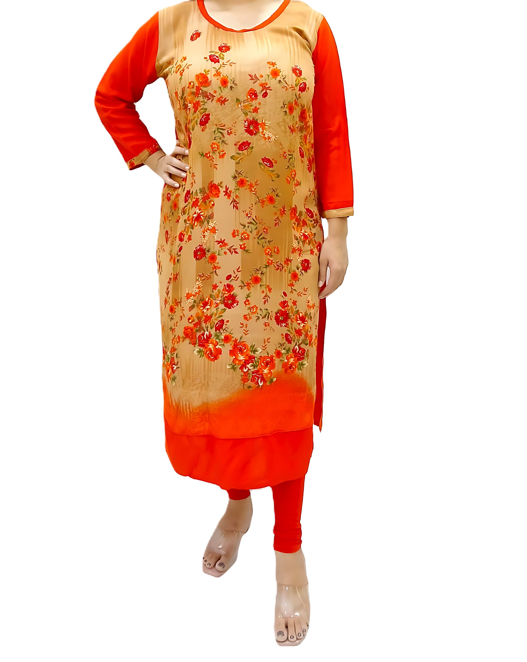 Women's Rayon Floral Printed Kurti - Soft & Comfortable Ethnic Wear - Sizes S to 2XL| Comfortable,Summer Kurtis for Daily, Office wear-image-47