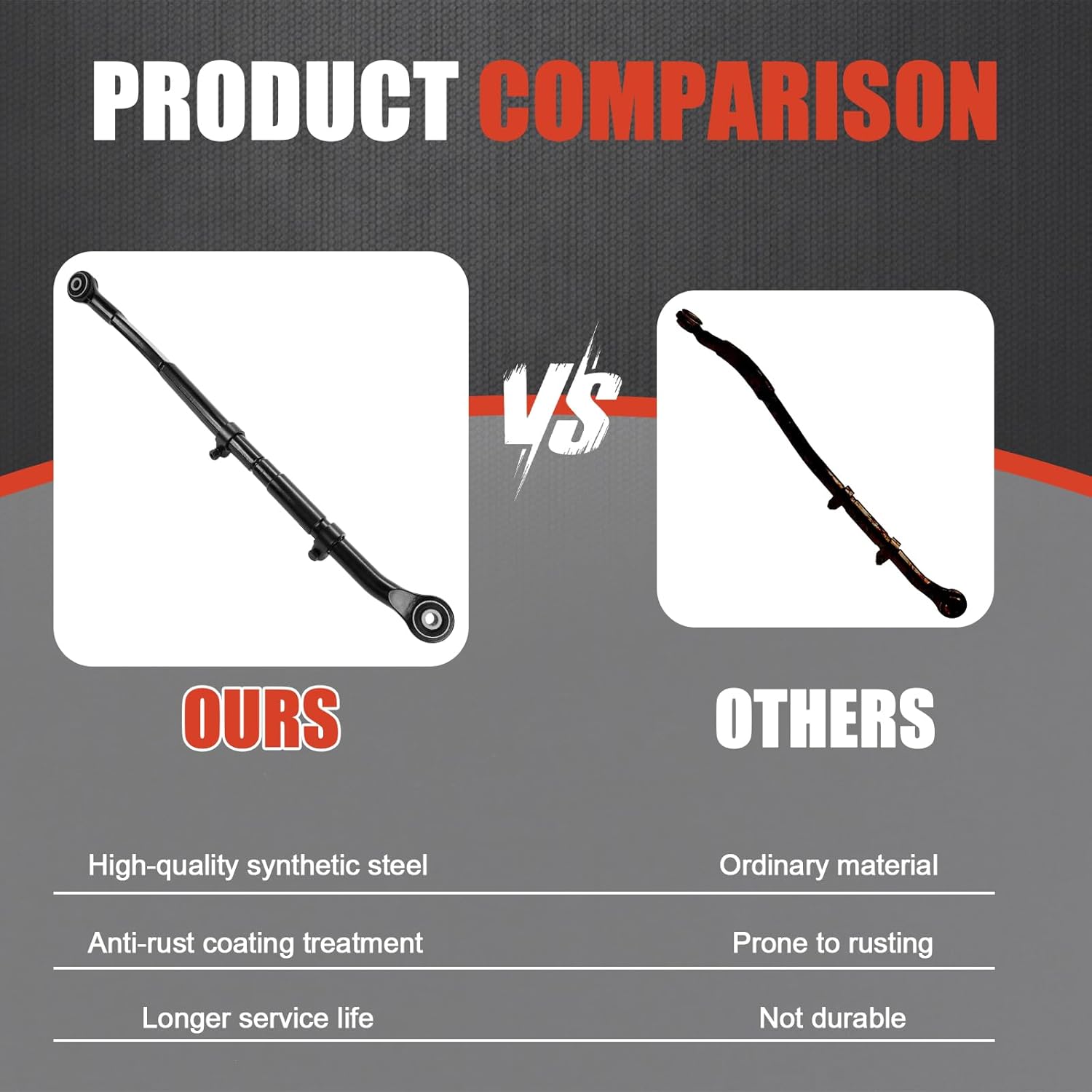 0-5" Lift Front Adjustable Track Bar Compatible with 2014 2015 2016 2017 2018 2019 2020 2021 2022 2023 2024 Ram 2500 4WD Forged Solid Steel Panhard Rod #31004