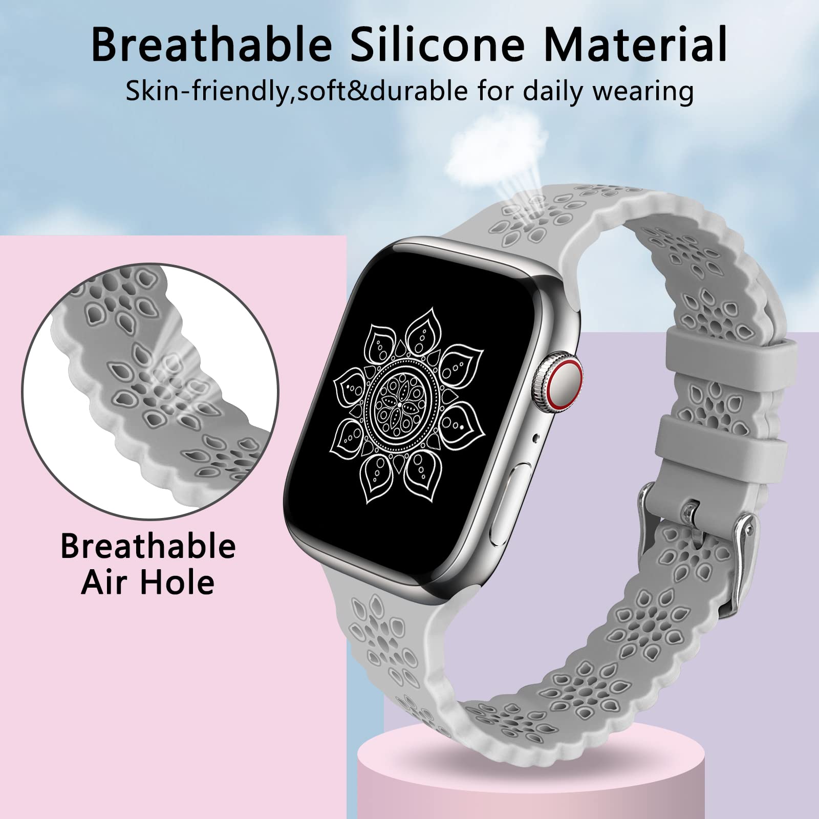 TopPerfekt Lace Strap Compatible with Apple Watch 42mm 44mm 45mm 49mm - Image 2