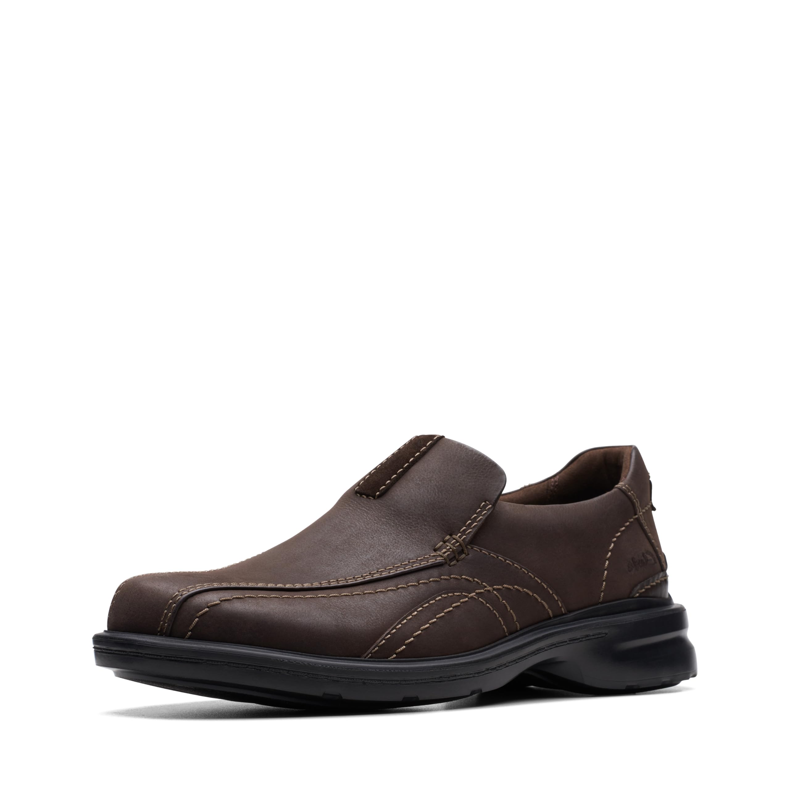 Clarks Men's Gessler Step Loafer, Dark Brown Leather, 8.5 UK Wide