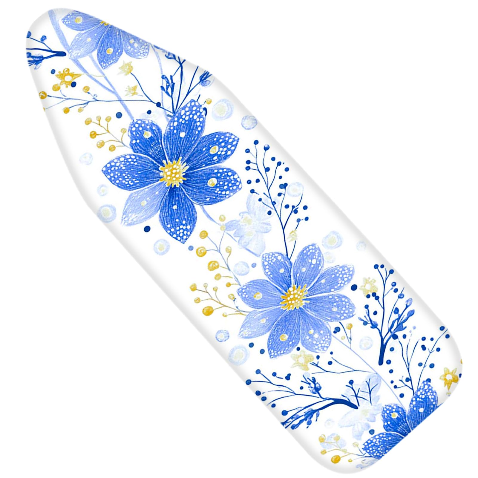 Nuxovilar Blue Flower Yellow Bud Ironing Board Cover 15x54 | Iron Pad Scorch Guard laundry helper protective board shield home laundry room craft studio (Blue Flower)
