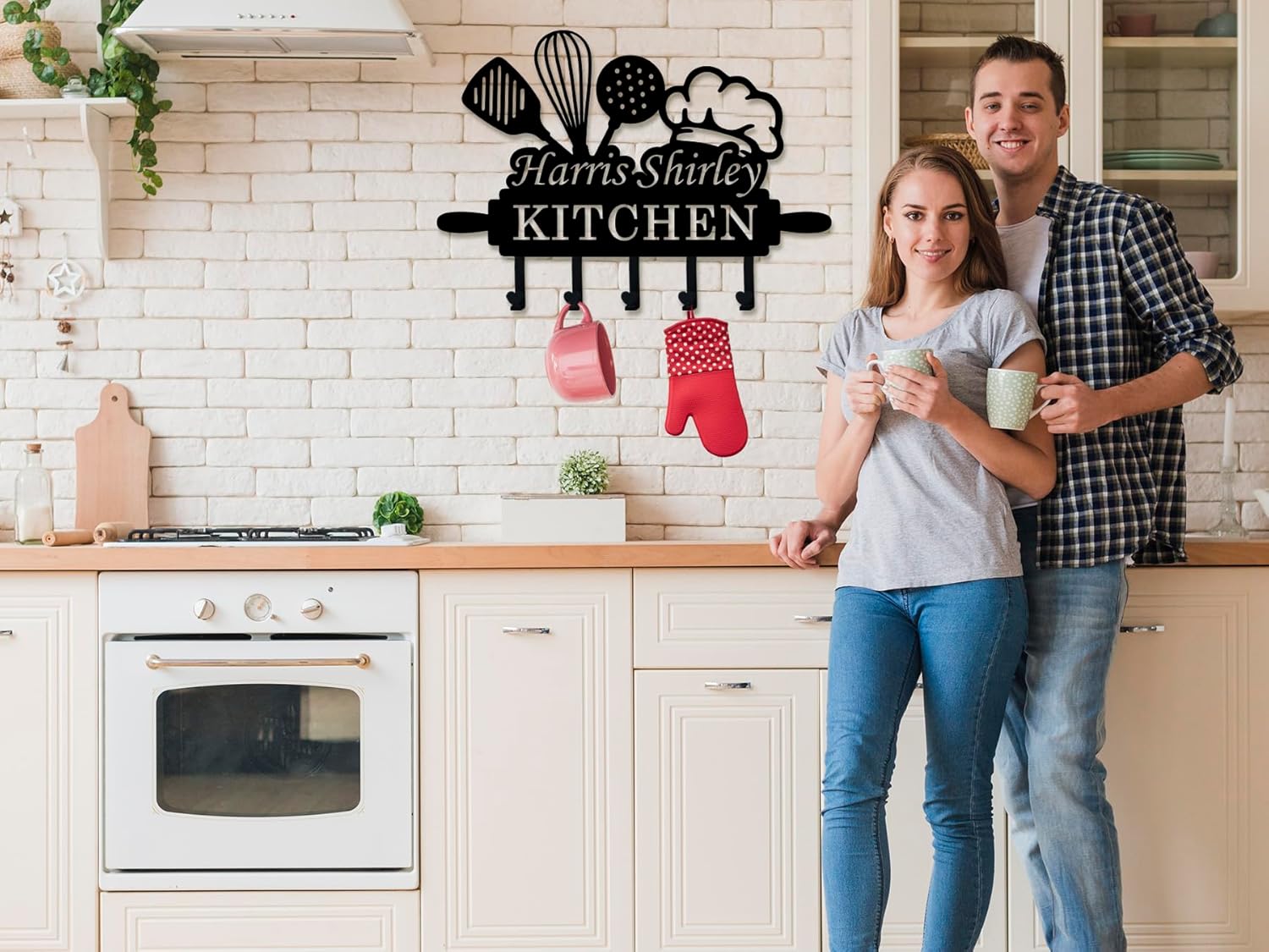 Custom Kitchen Wall Decor, Personalized Kitchen Hook on Wall, Metal Kitchens Hooks for Utensils, Personalized Kitchen Utensil Rack, Custom Name Hook, Kitchens Present