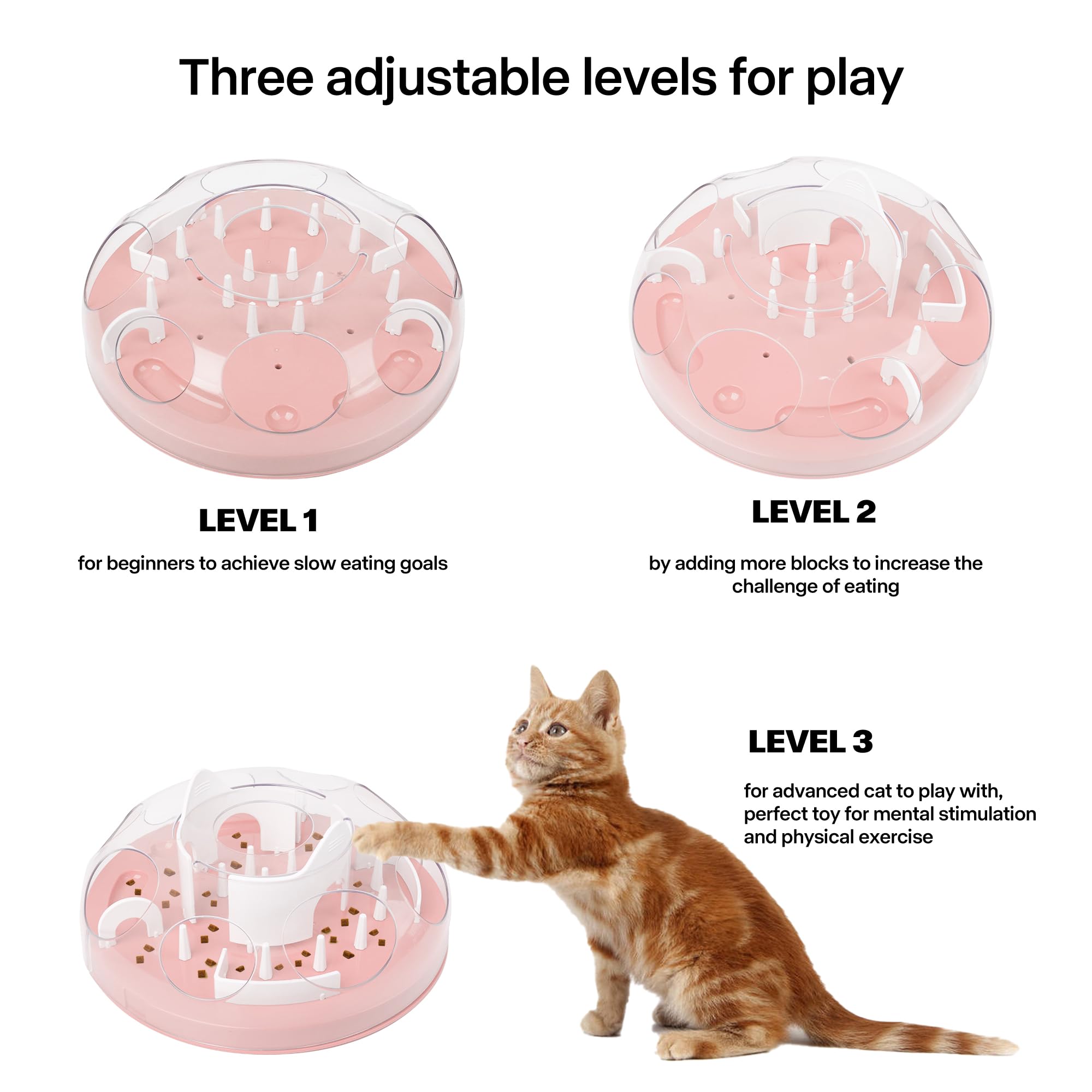 Pet Prime Alimentador de rompecabezas interactivo para gatos, juguetes de enriquecimiento para gatos de interior, alimentador lento, dispensador de rompecabezas de comida para gatos, juguete de
