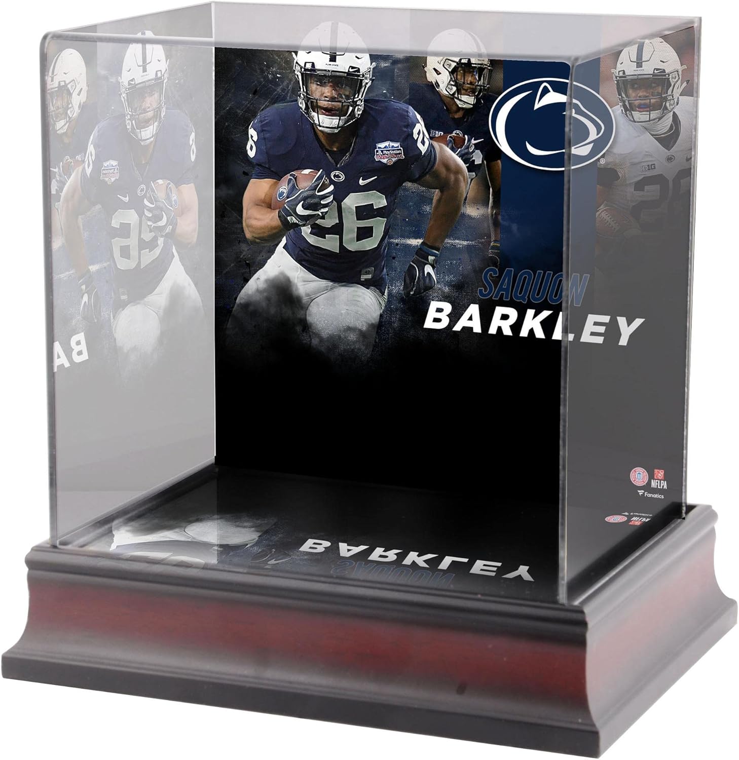 Sports Memorabilia Saquon Barkley Penn State Nittany Lions Deluxe Mini Helmet Display Case - College Mini Helmet Free Standing Display Cases ''Case Only''