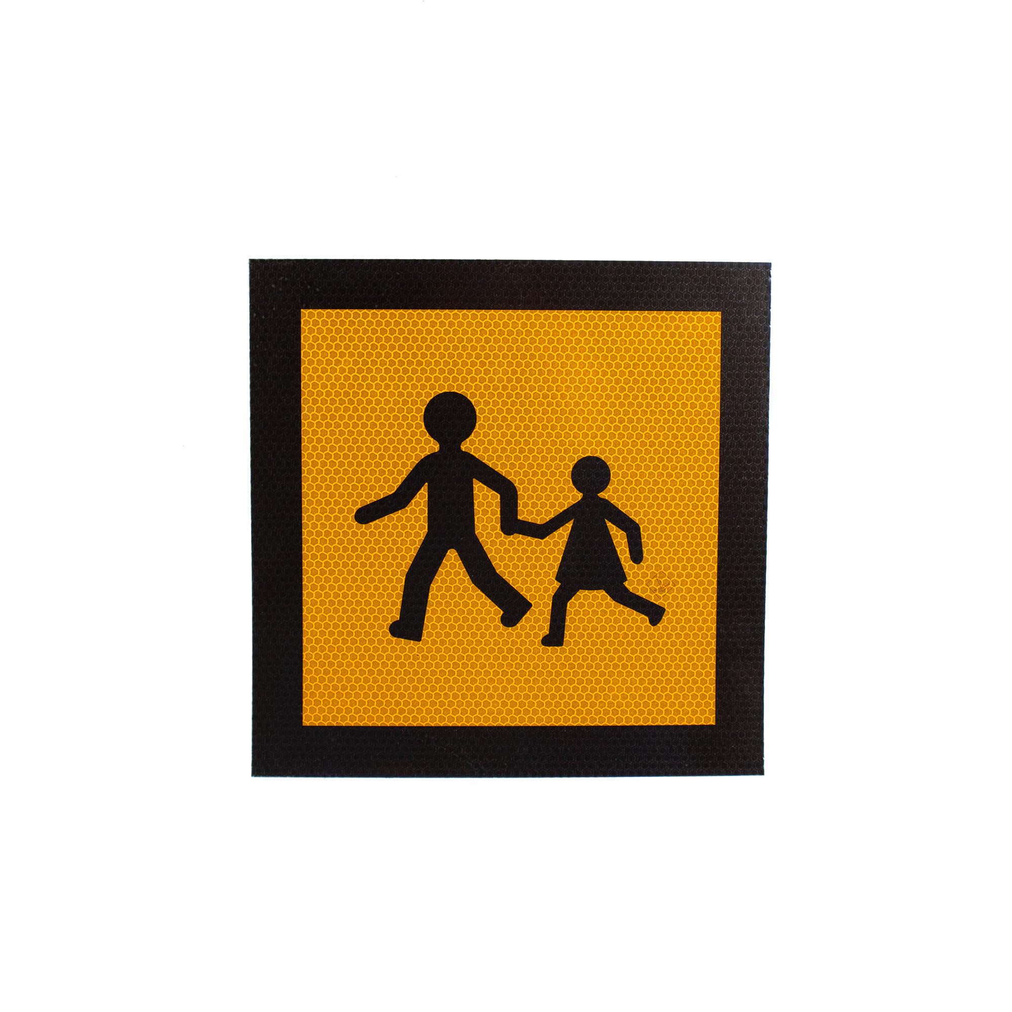 Magnet de véhicule Transport d'Enfants rétro-réfléchissant - Panneau magnétique amovible pour carrosserie acier (Fond jaune rétro-réléchissant, 25 x 25 cm)