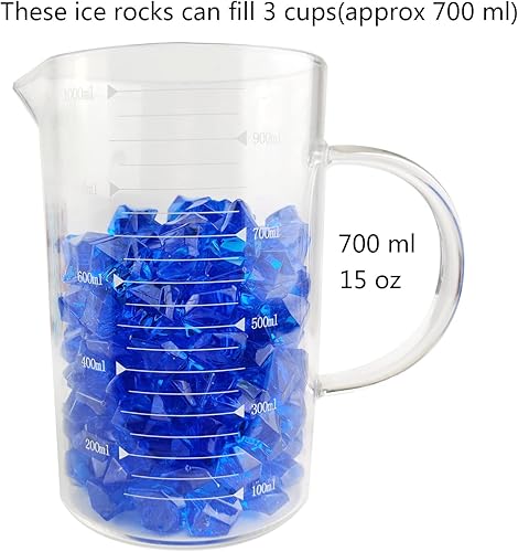 Miniatura 6 de Piedras de hielo acrílicas falsas azules de 15 onzas, piedras preciosas para rellenos de jarrones de vidrio, arreglos florales, guijarros de