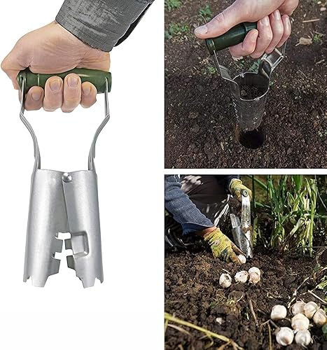 Miniatura 2 de Herramienta de plantación de bulbos con marca de profundidad, trasplantador de bulbos para cavarrellenar agujero, liberación automática de suelo,