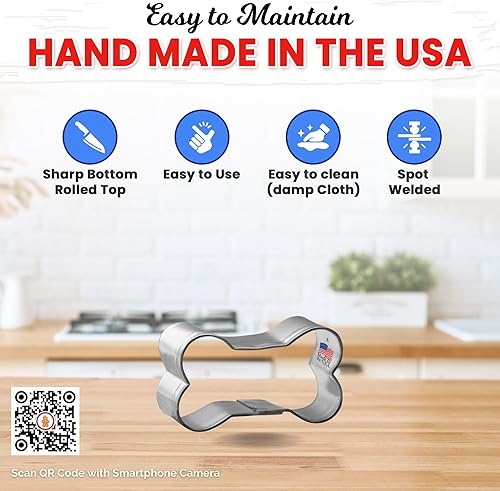 Miniatura 4 de Foose Cortadores de galletas en miniatura para huesos de perro pequeño, 1.5 pulgadas M196, fabricado en los Estados Unidos