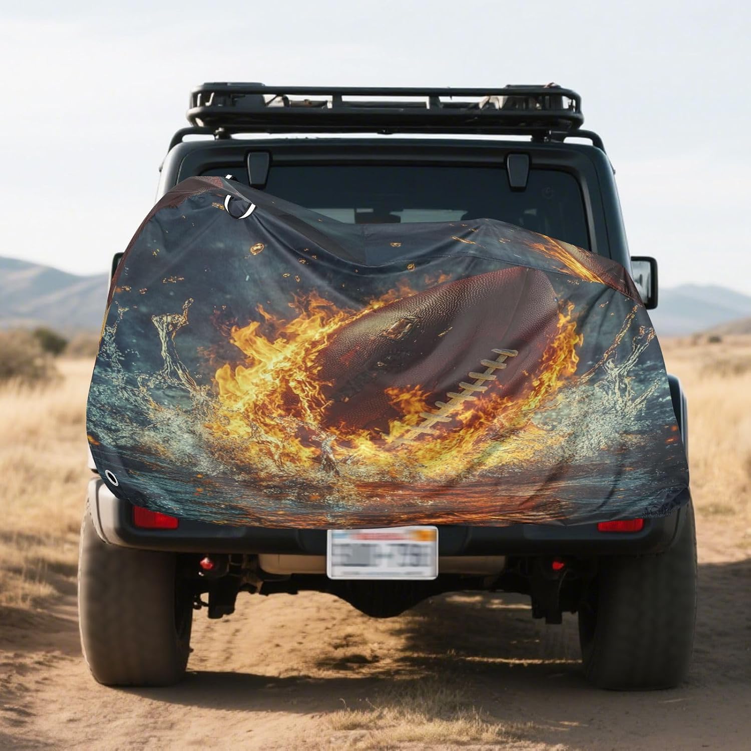 ALAZA Firing Football on Water Bike Cover Waterproof Outdoor Ebike Bicycle Covers Tarp Protection for 1/2 Bikes, Sun UV Dust Wind Proof
