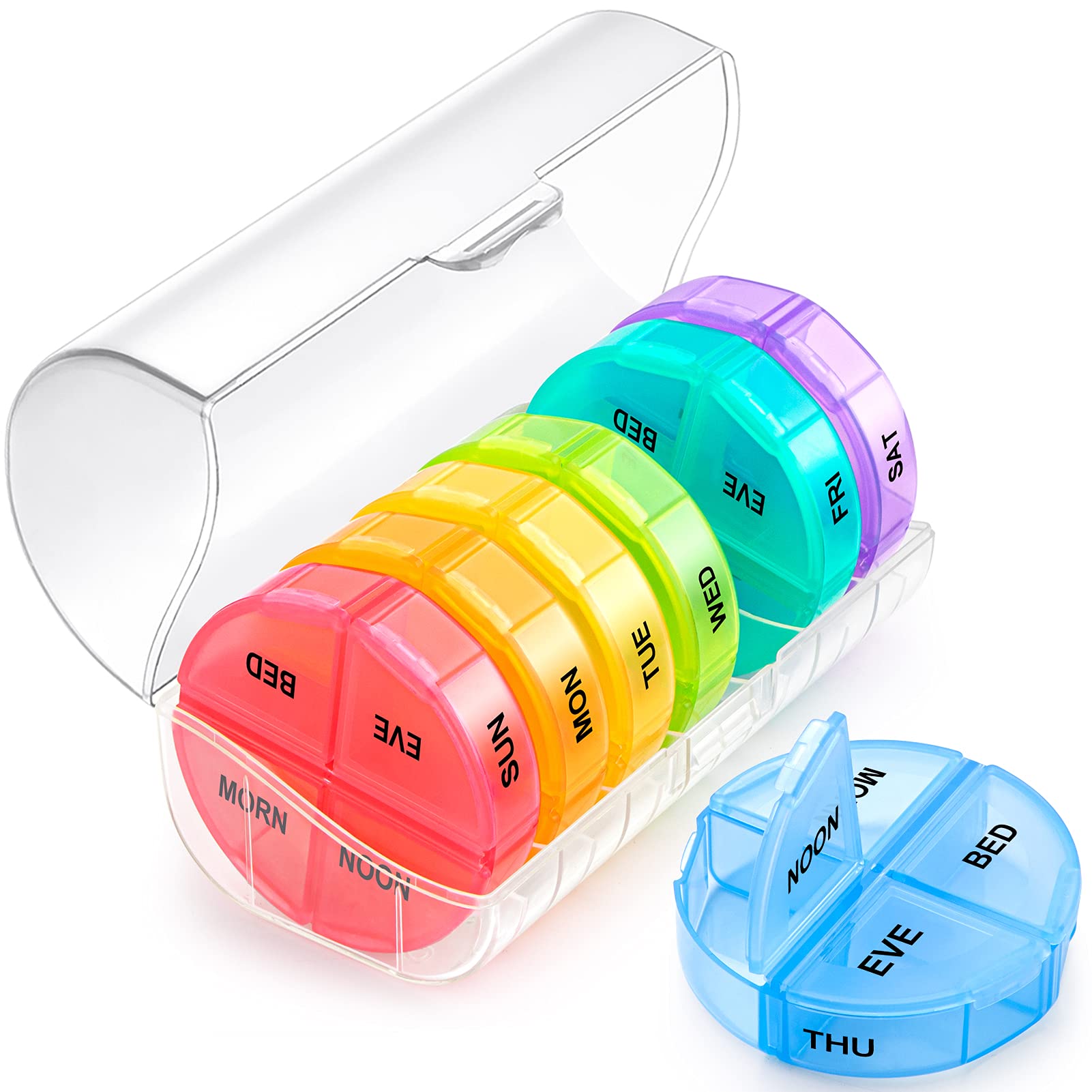 Pill Organizer 4 Times a Day, DANYING Weekly Pill Box, Large One Week Pill Case, Pill Container 7 Day, Vitamin Medication Organizer