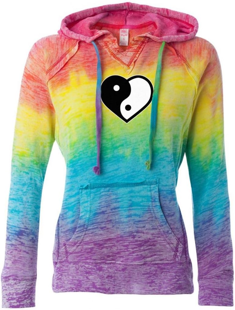 Yoga Clothing For You Ladies Yin Yang Heart Burnout V Hoodie