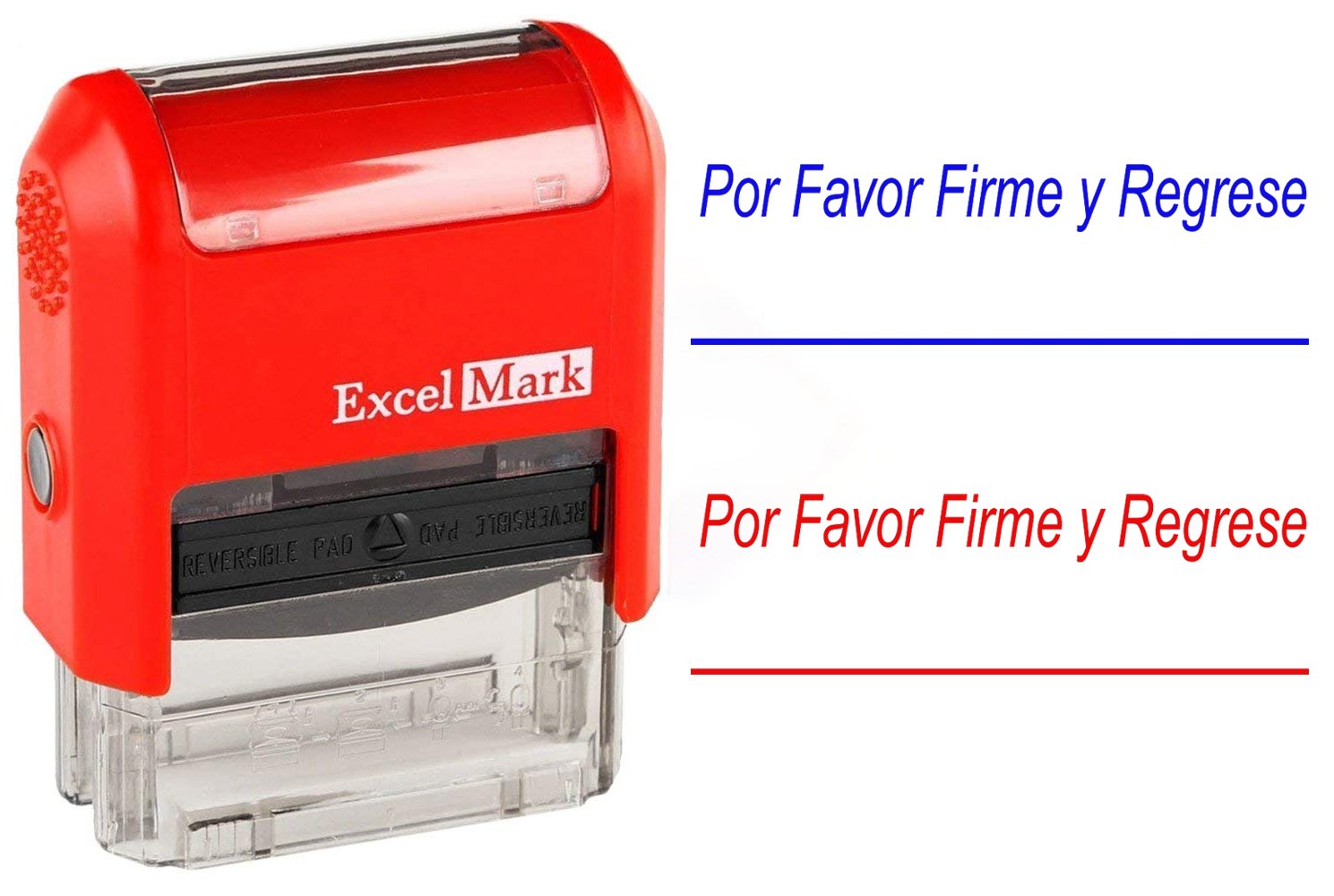 ExcelMark Self-Inking Rubber Teacher Grading Stamp - Firme Y Regrese