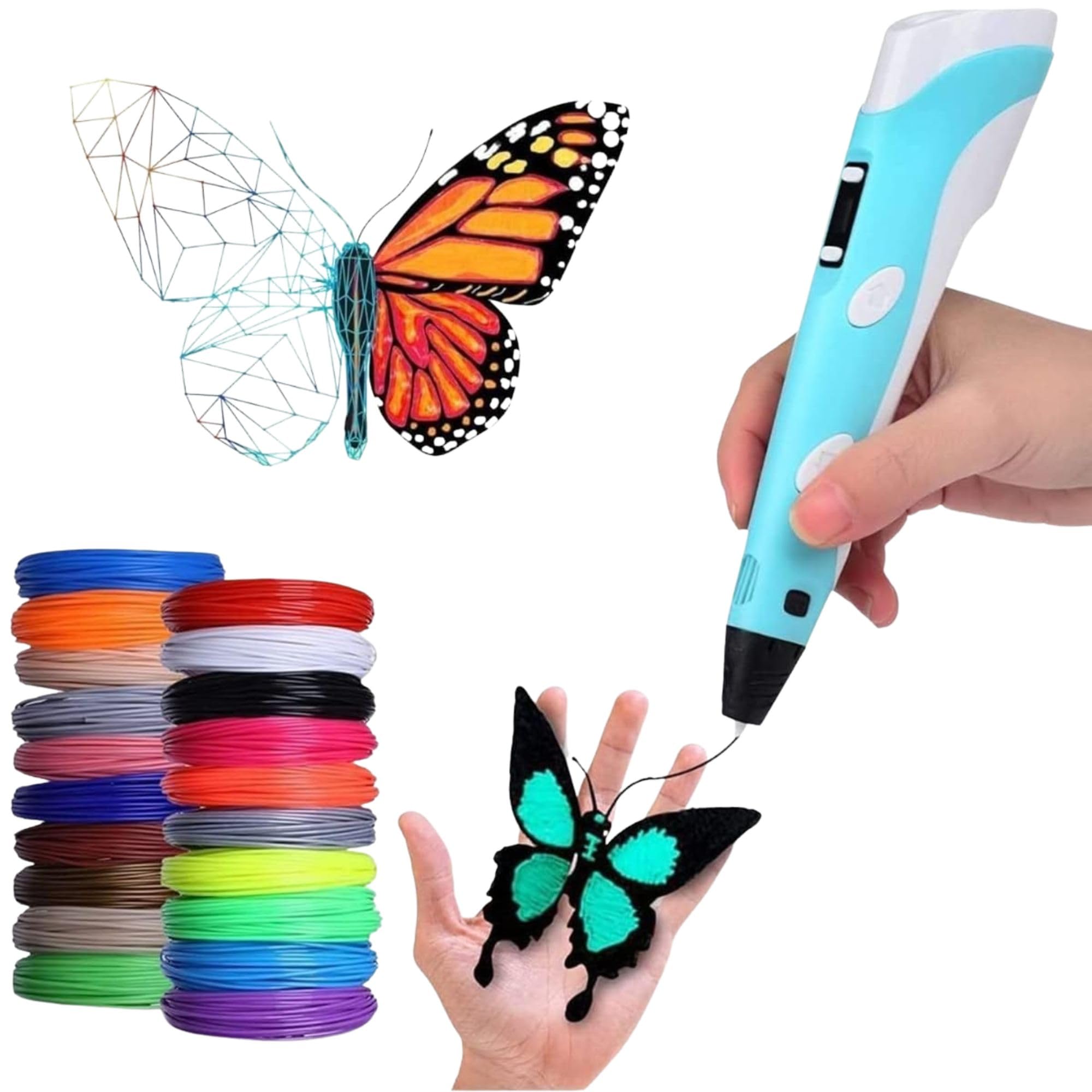 3D Printing Pen with LCD Display & Adjustable Speed | USB Powered Drawing Pen with PLA Filament Refills, Pen Stand & USB Cable | Creative DIY Craft Tool for Art, Models & Design Projects-picture-30